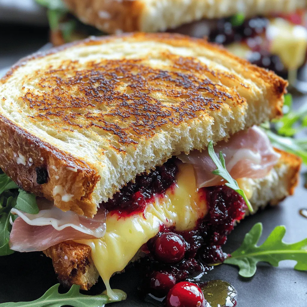 Cranberry, Brie, and Prosciutto Grilled Cheese Delight