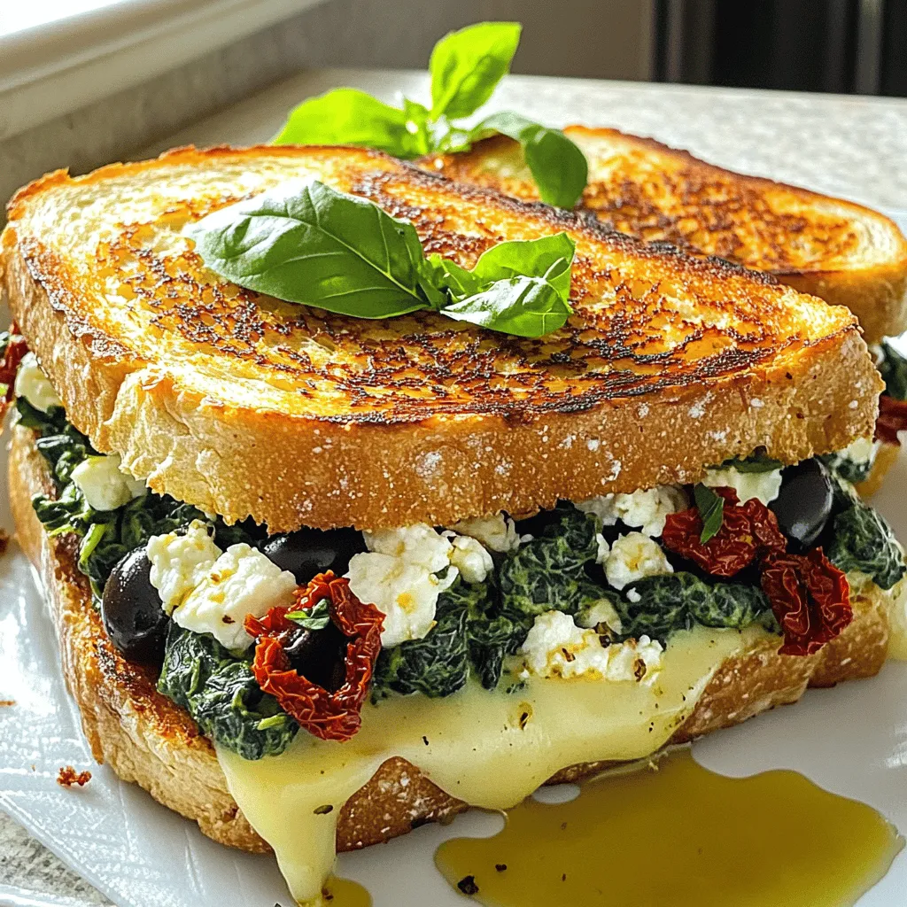 Mediterranean Spinach Grilled Cheese Delight Recipe