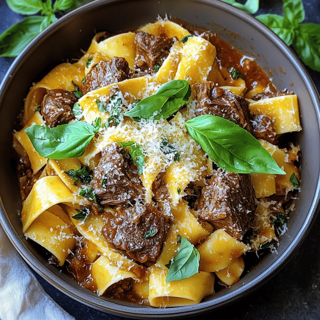 To make rich and velvety beef pasta, start with quality beef pasta ingredients. I recommend using beef chuck roast. This cut has a nice amount of fat, which makes the beef tender and full of flavor. Trim the fat and cut it into 1-inch cubes for even cooking.