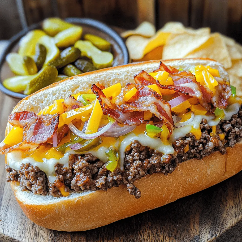 Chopped Cheese &#038; Beef Bacon Sandwich Flavorful Delight