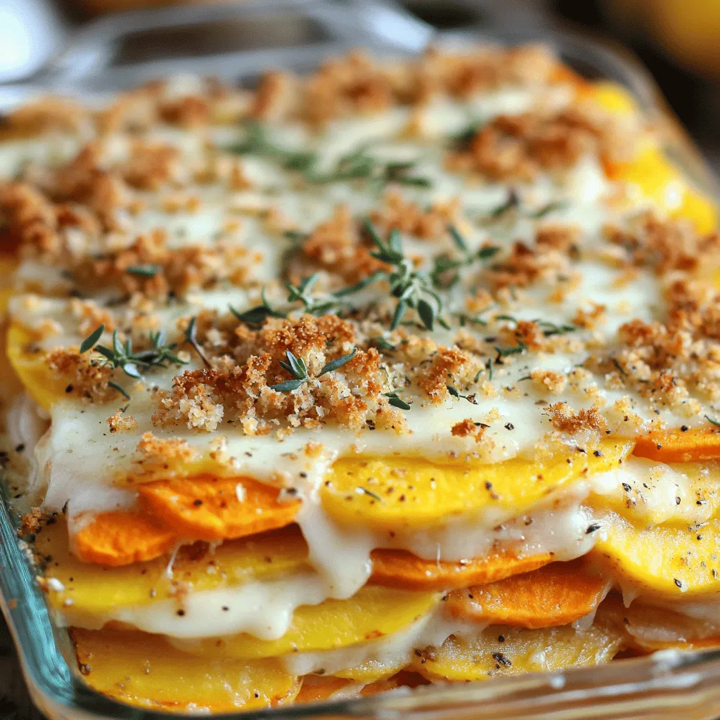 - 3 cups mixed root vegetables (e.g., potatoes, carrots, parsnips, sweet potatoes), peeled and thinly sliced - 1 medium onion, thinly sliced - 2 cups heavy cream