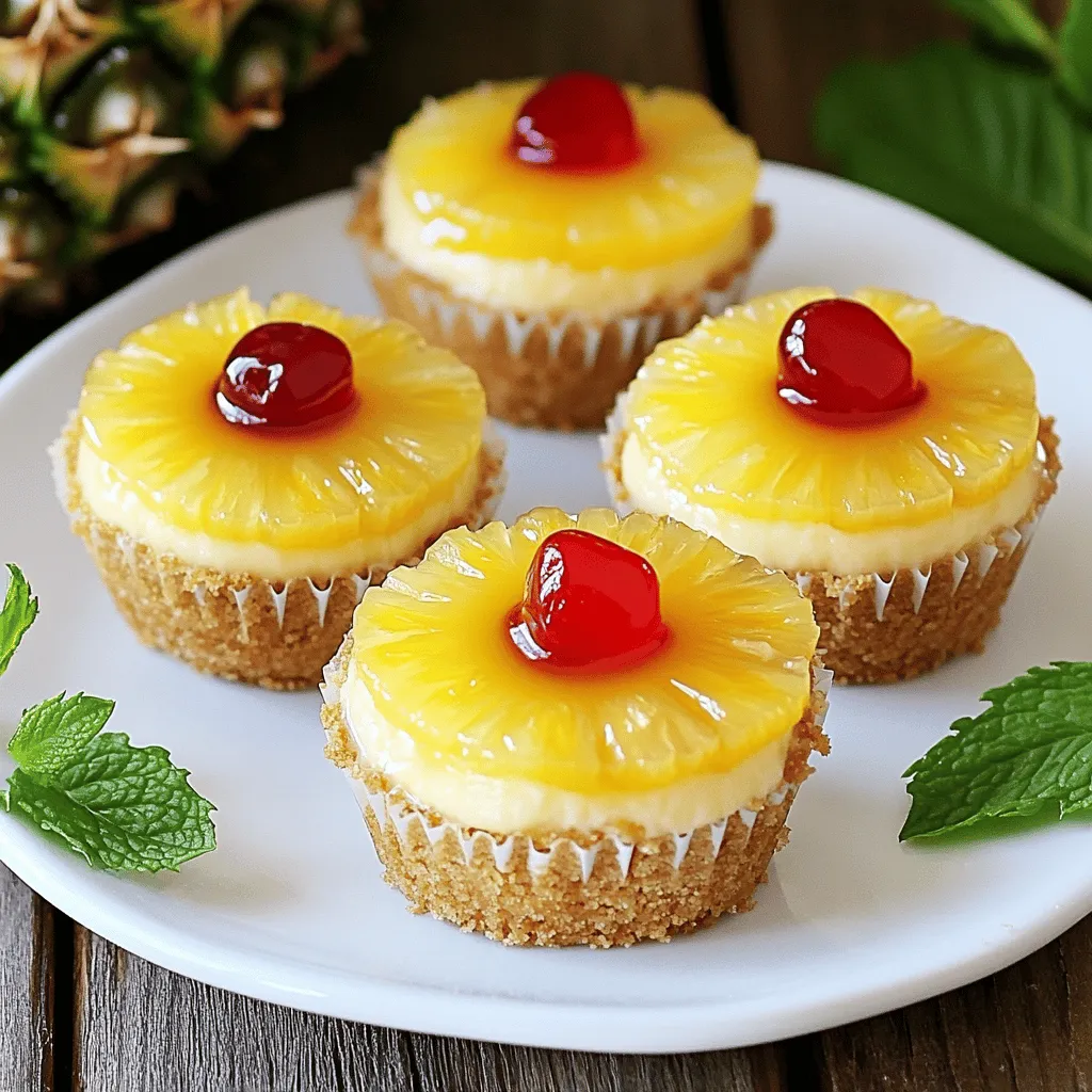 To make your mini pineapple upside down cheesecakes, you need some key ingredients. Here’s a list: