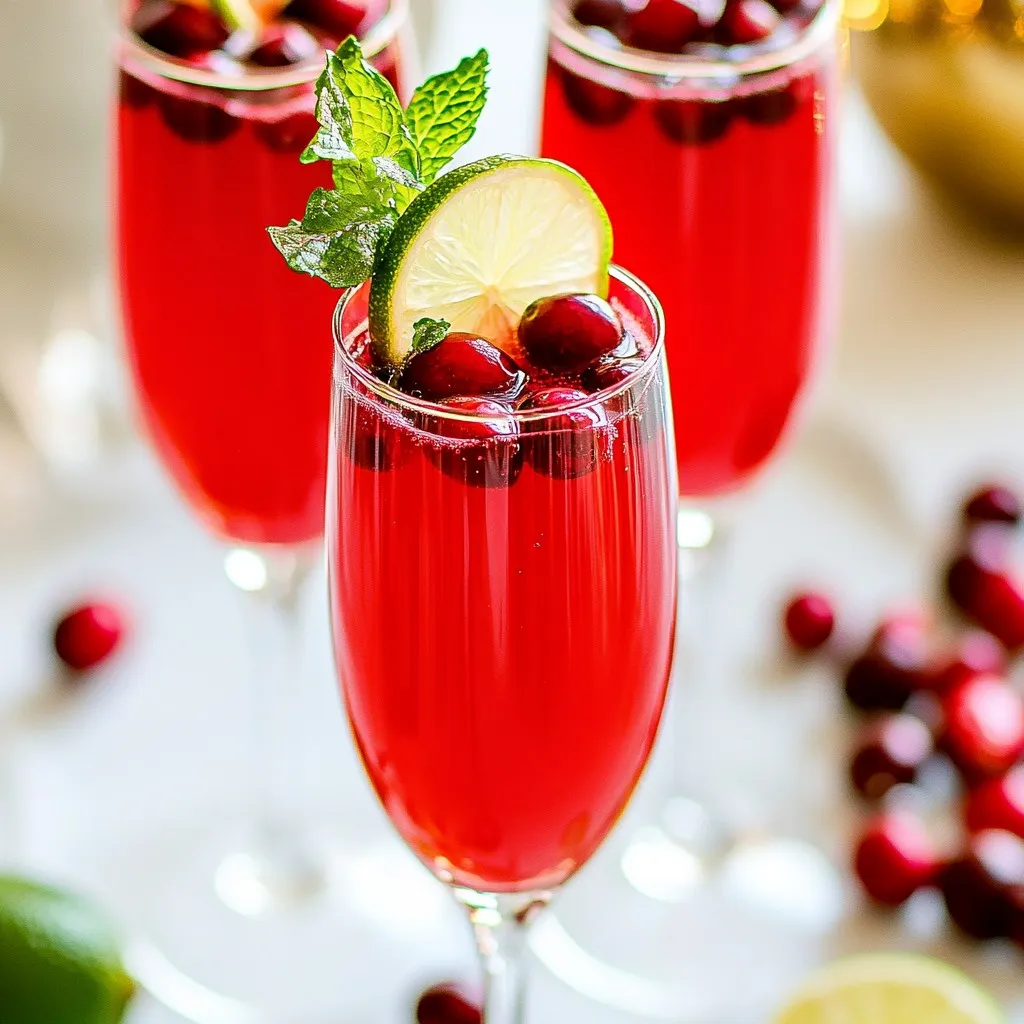 Sparkling Cranberry Mimosas Festive Holiday Drink