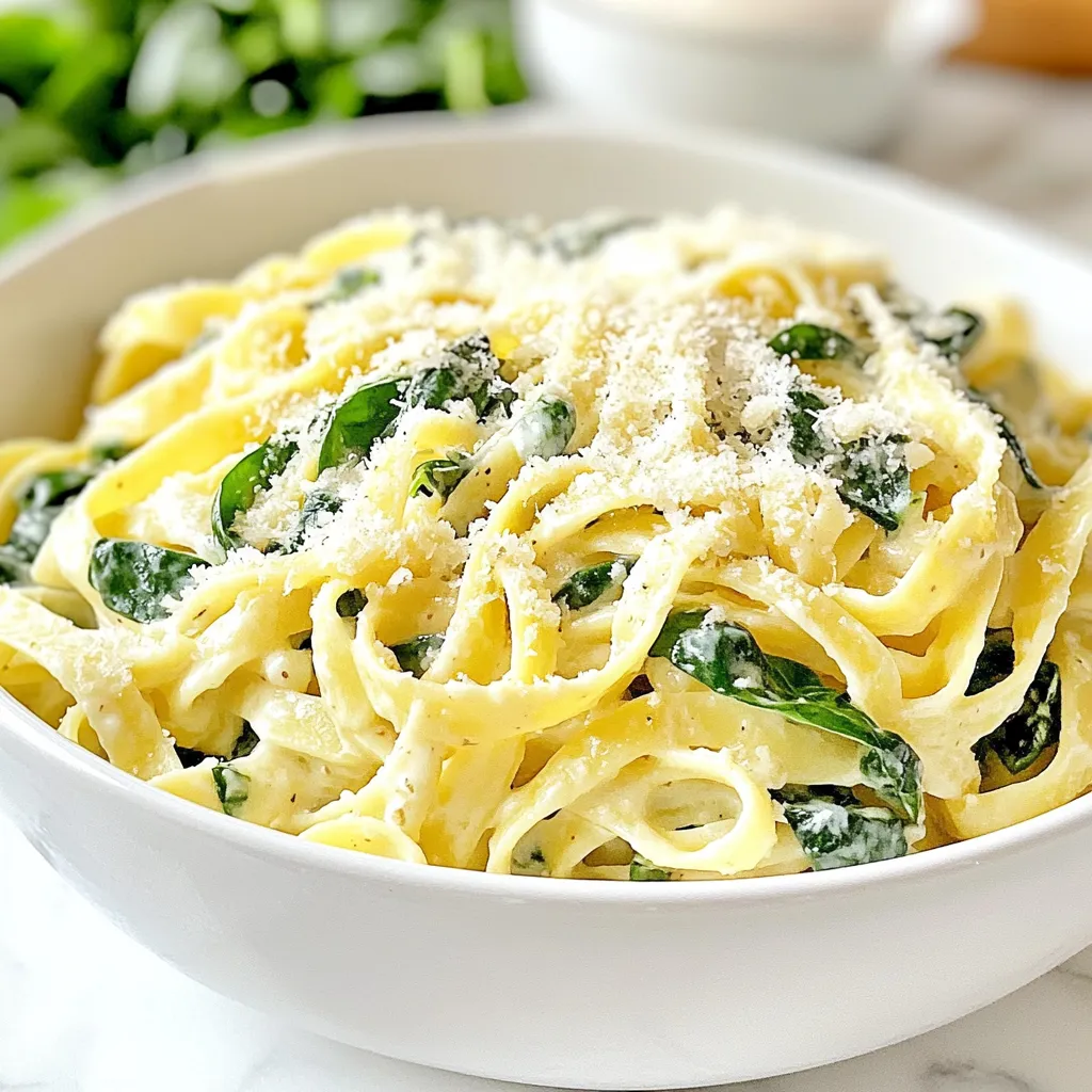 One-Pot Alfredo Spinach Pasta Quick and Creamy Dish