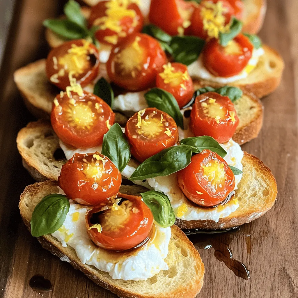 Gather these fresh and vibrant ingredients to create your Burrata Bruschetta: