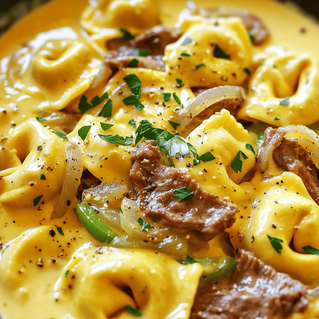 Savory cheesesteak tortellini combines rich flavors. You need fresh ingredients for the best taste. Here are the key components: