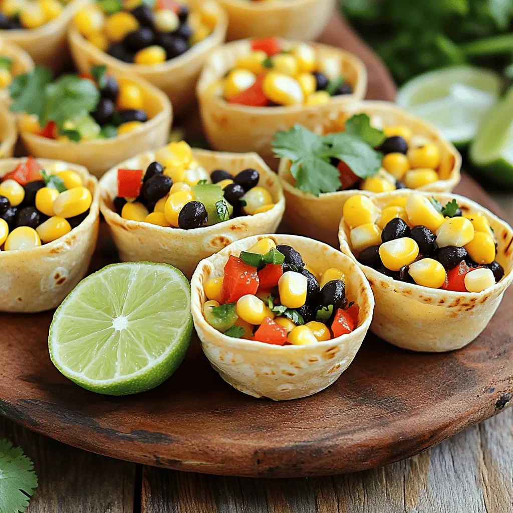 Charred Corn &#038; Black Bean Salsa Cups Delightful Snack