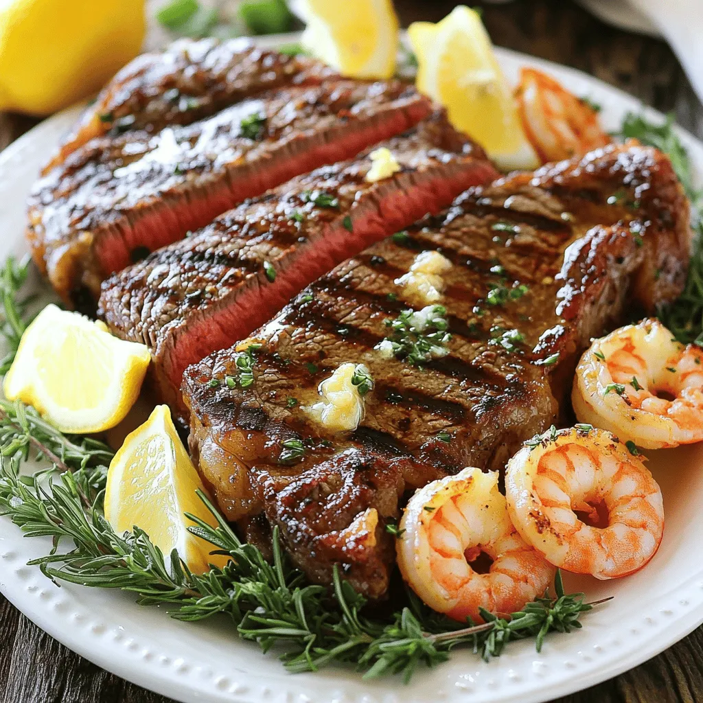 Valentine's Day Garlic Butter Steak and Shrimp Delight