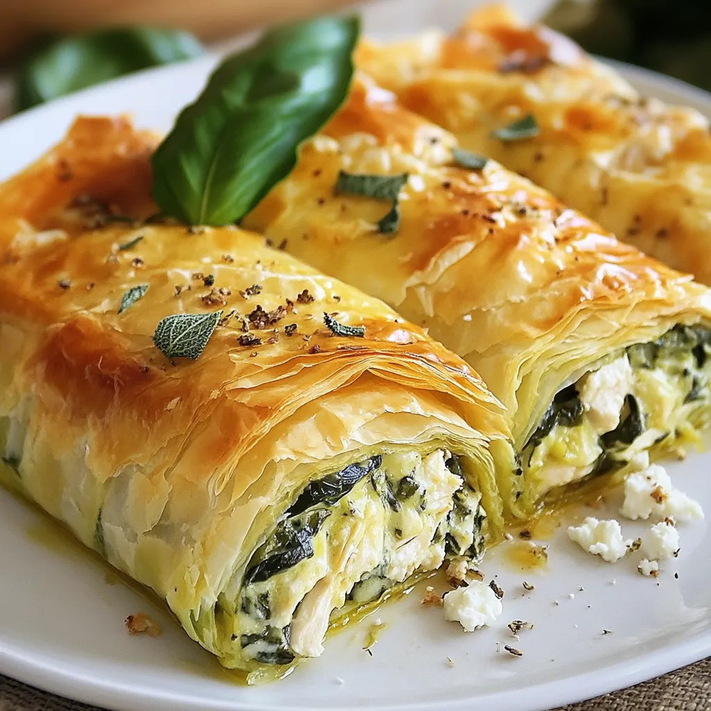 Savory Chicken Spinach Filo Pie Delightful Recipe