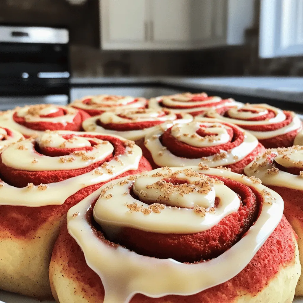 Indulge in Richness: Red Velvet Cinnamon Rolls with Cream Cheese Glaze