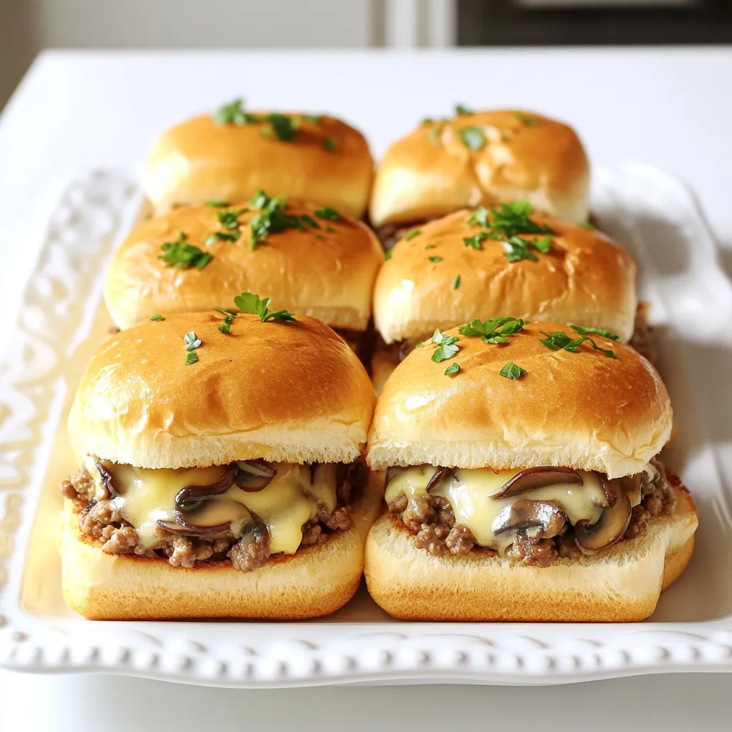Savory Mushroom and Swiss Sliders Tasty Bite-Sized Treat