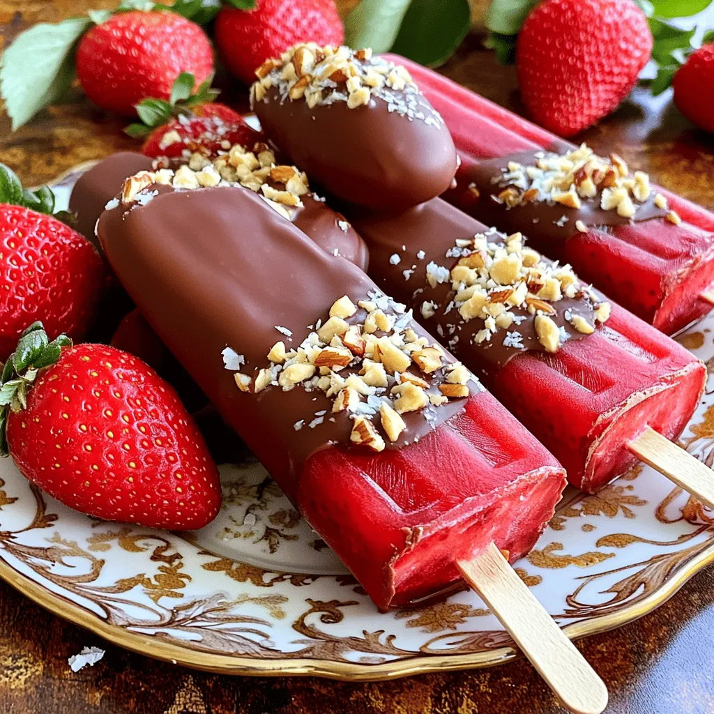 Chocolate Dipped Strawberry Popsicles Simple Delight