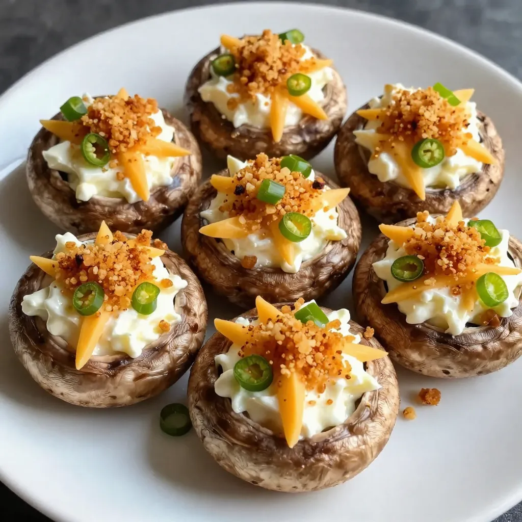 Jalapeño Popper Stuffed Mushrooms Flavorful Party Bite