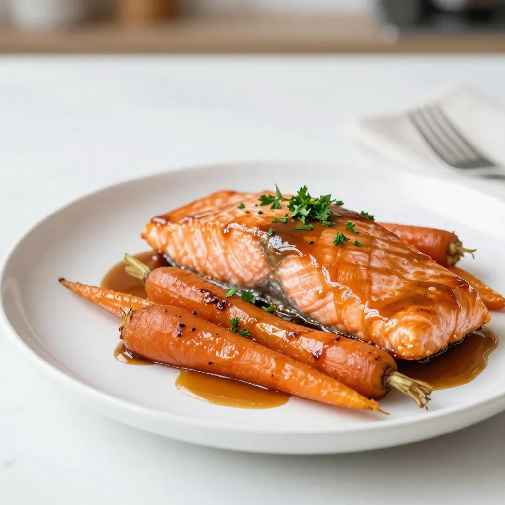 Maple Glazed Salmon with Roasted Carrots Delight
