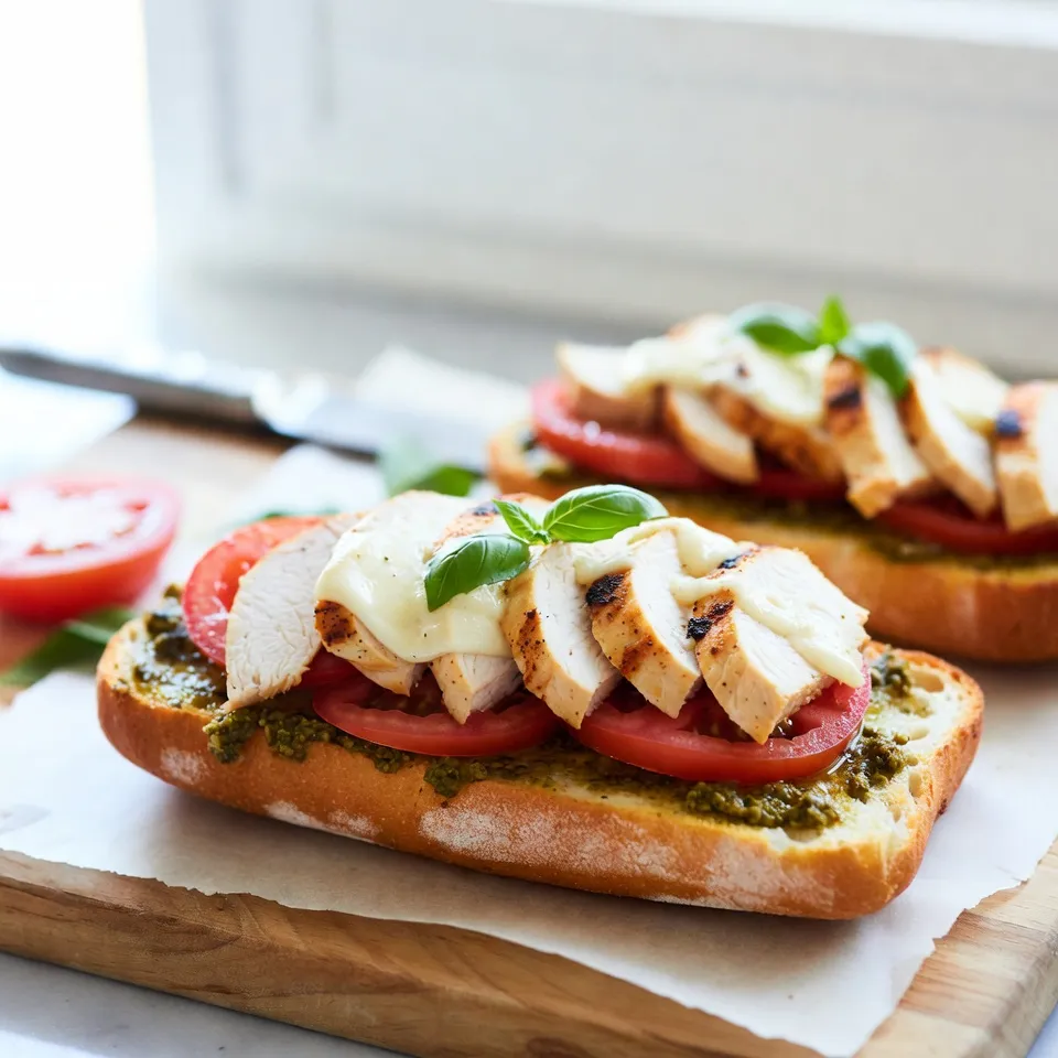 Pesto Chicken Caprese Sandwiches Quick and Tasty Meal
