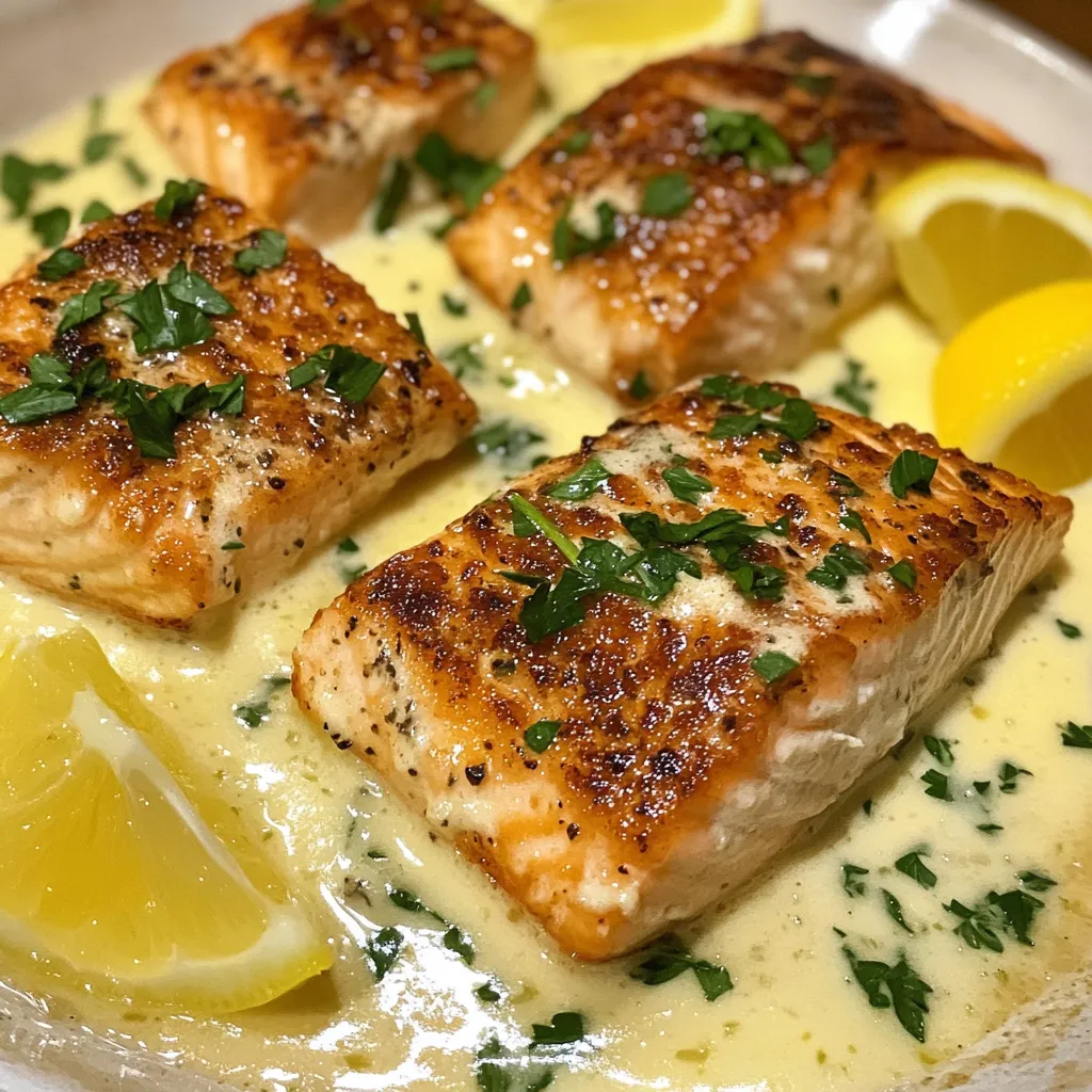 Creamy Herb Garlic Salmon Recipe