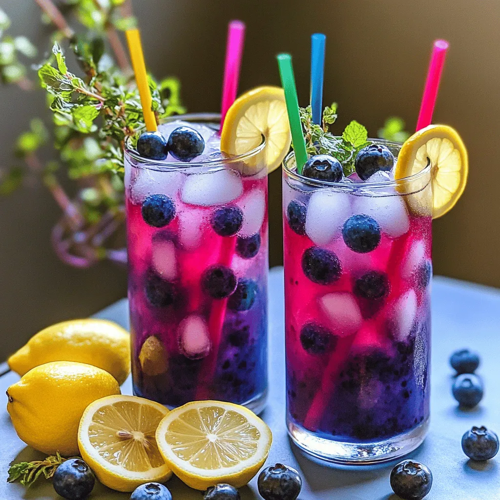 To make blueberry tea lemonade, you need fresh, bright flavors. Here are the key ingredients for blueberry tea lemonade: