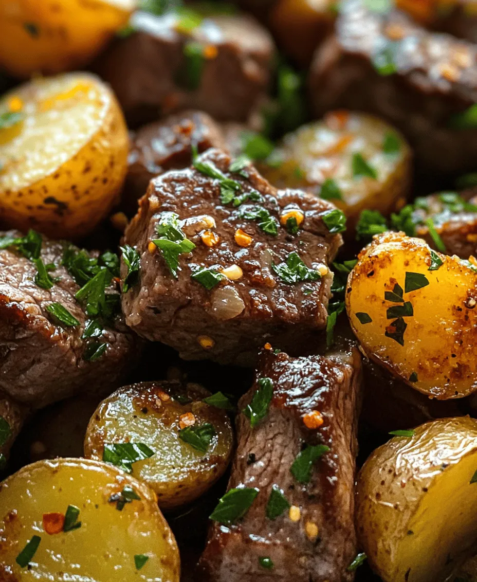 Garlic Butter Steak Bites and Potatoes is a mouthwatering dish that combines the rich flavors of tender steak with the comforting heartiness of baby potatoes, all brought together by the aromatic essence of garlic and butter. This recipe is an excellent choice for those who are looking to impress their family or guests with a delightful meal that is both simple to prepare and bursting with flavor. Whether you
