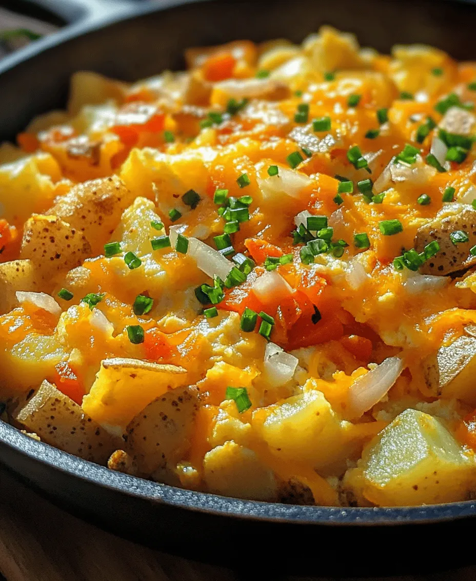 To create a truly delicious Cheesy Potato Egg Scramble, it