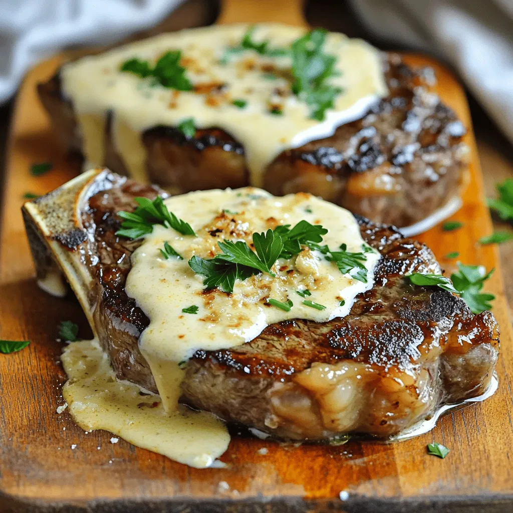 Juicy Steak with Creamy Garlic Sauce Tasty Delight
