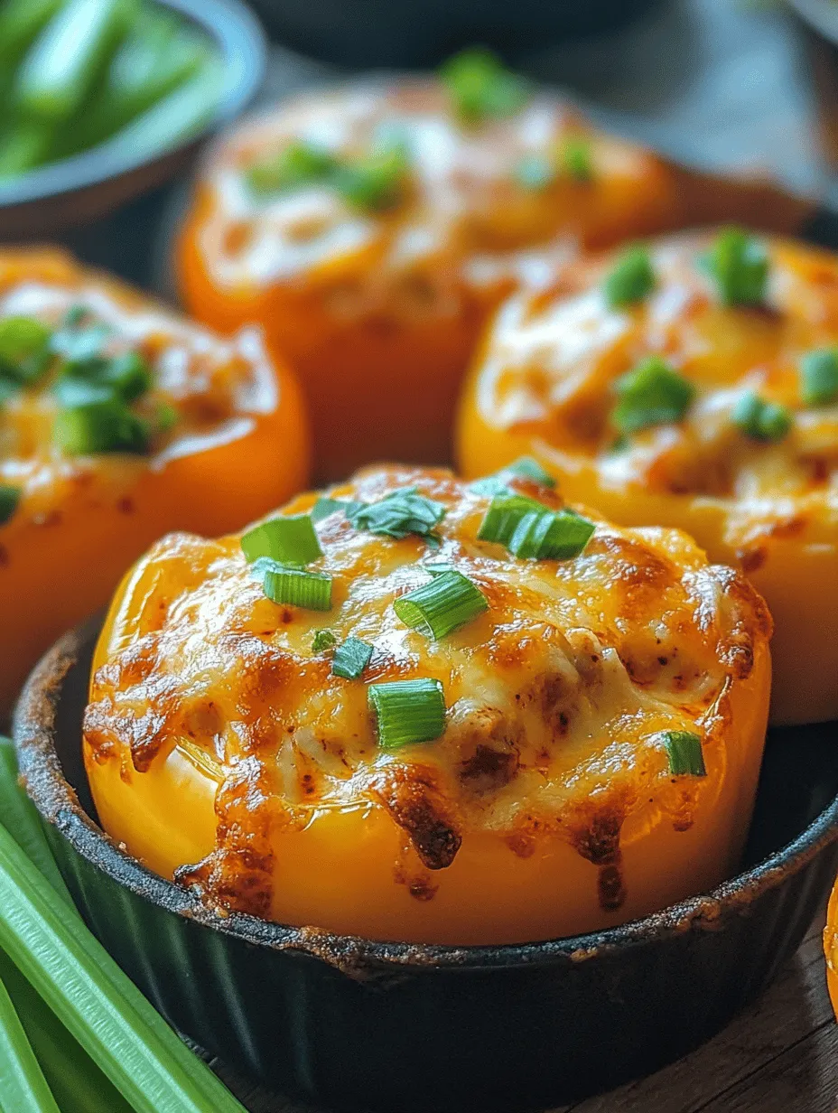 Buffalo Chicken Dip Stuffed Sweet Bell Peppers: A Flavorful Fusion