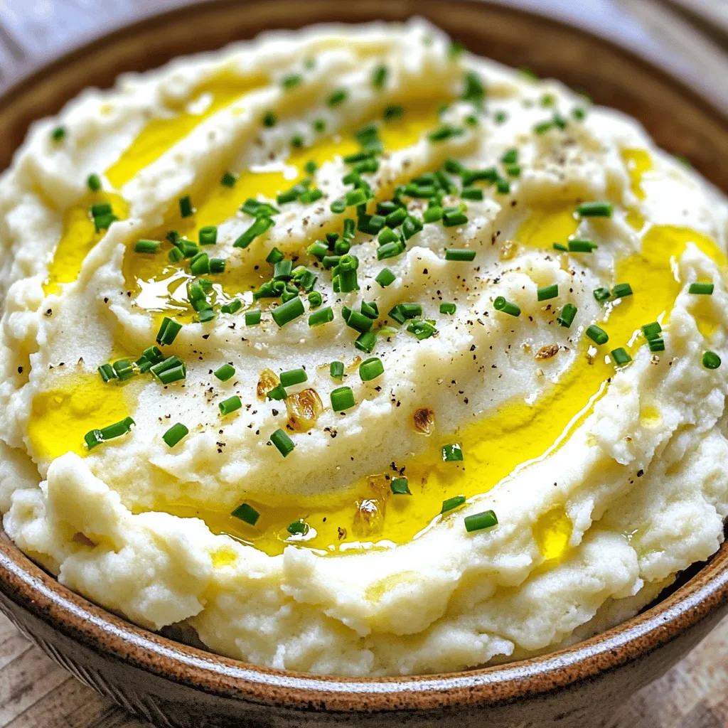 Roasted Garlic Mashed Cauliflower Creamy Delight