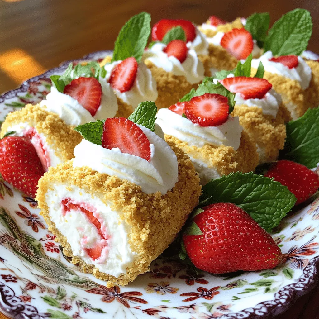 Strawberry Shortcake Cheesecake Rolls Delicious Treat