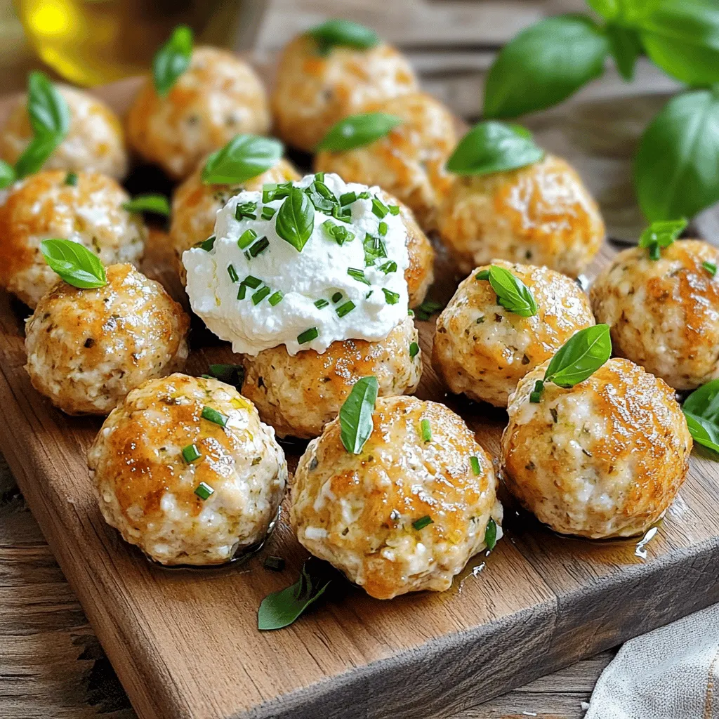 Juicy Italian Chicken Meatballs with Creamy Ricotta
