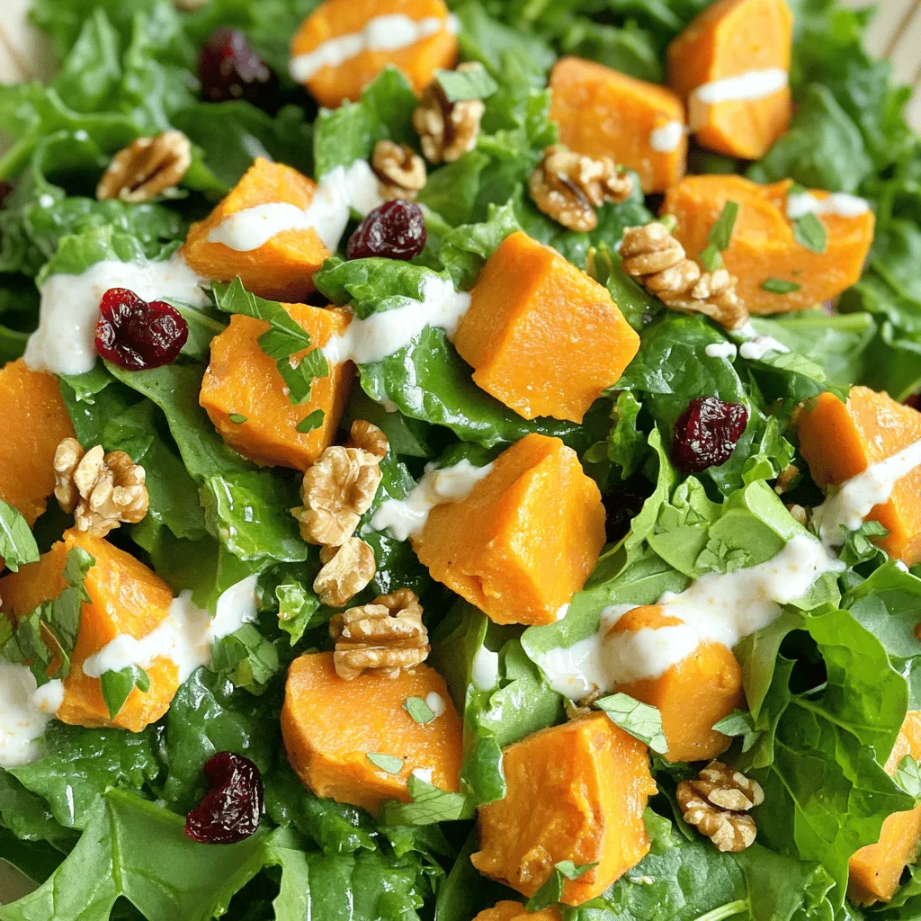 Creamy Sweet Potato Salad Recipe with Leafy Greens