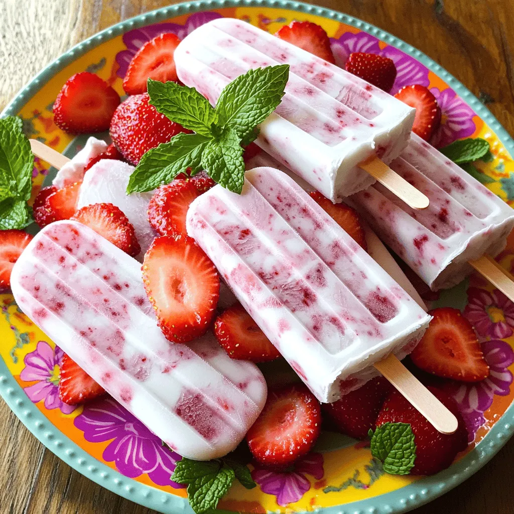 Fresh strawberries are key to this popsicle. You need ripe, sweet strawberries for the best taste. Aim for about 2 cups, hulled and sliced. This step is simple but vital. The strawberries add natural sweetness and vibrant flavor.