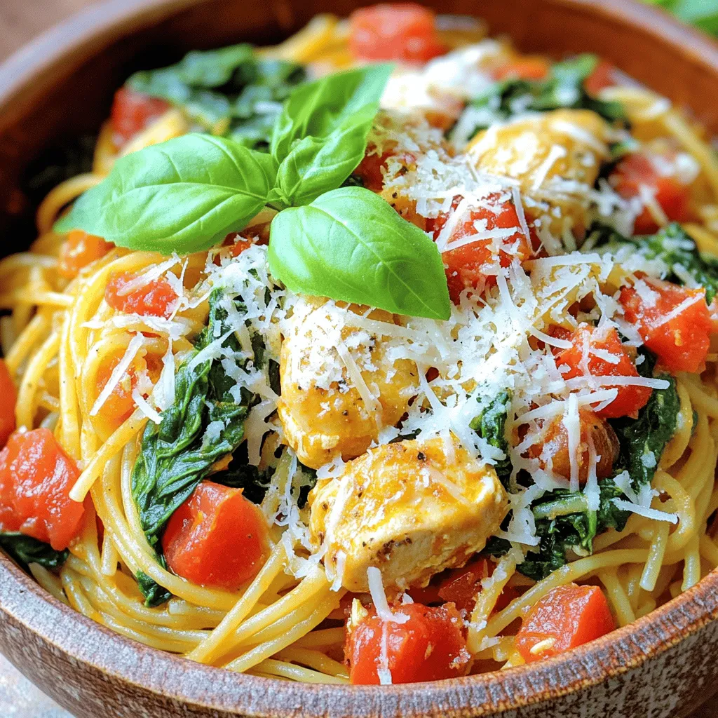 Tomato Spinach Chicken Spaghetti Flavorful and Simple Meal