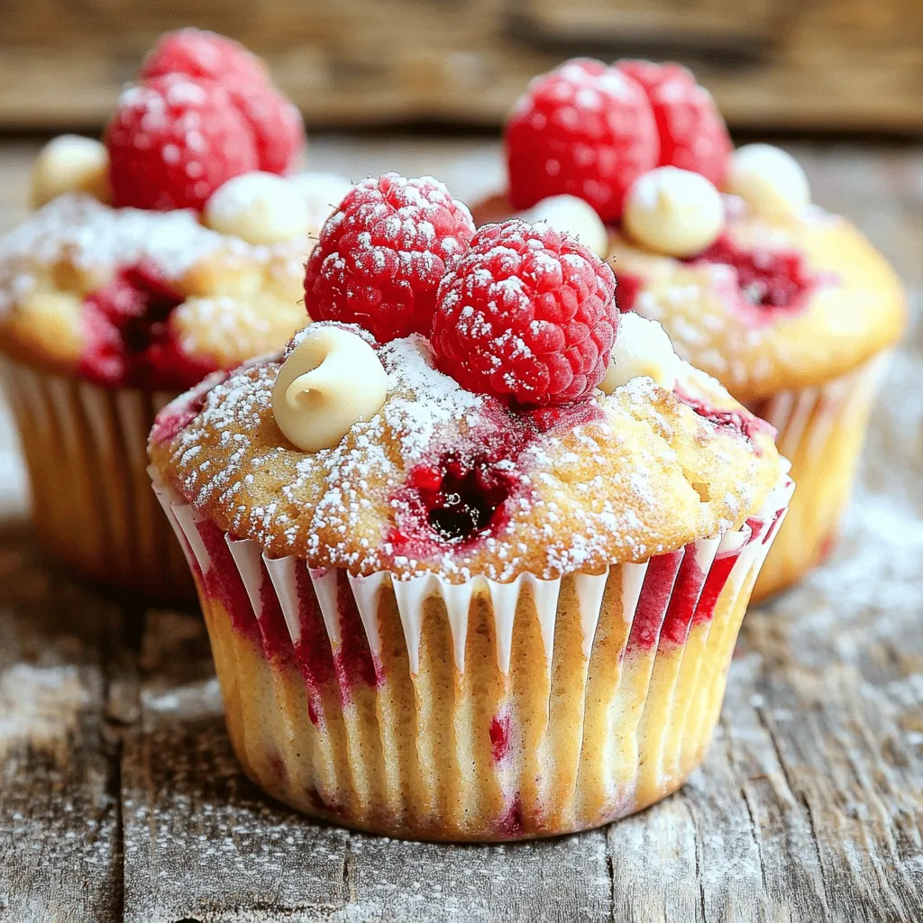 Raspberry Muffins with White Chocolate Delightful Treat