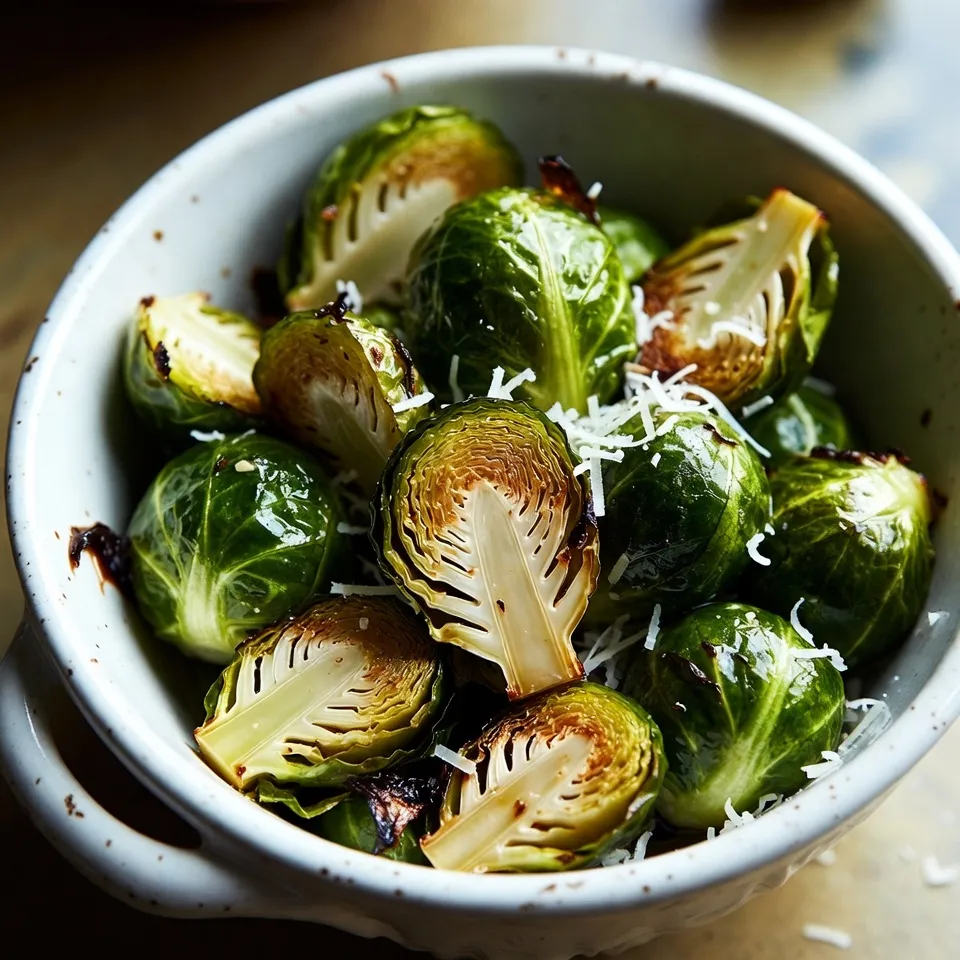 Garlic Parmesan Roasted Brussels Sprouts Delight