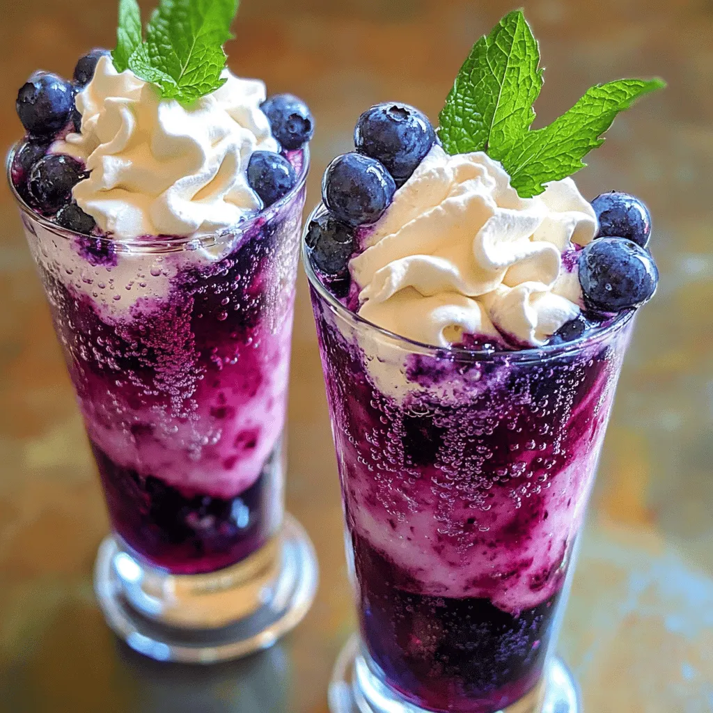 To make Sugar-Free Blueberry Italian Cream Soda, you need fresh or frozen blueberries, erythritol, sparkling water, heavy cream, and vanilla extract. Each ingredient plays a key role in creating a delicious drink.