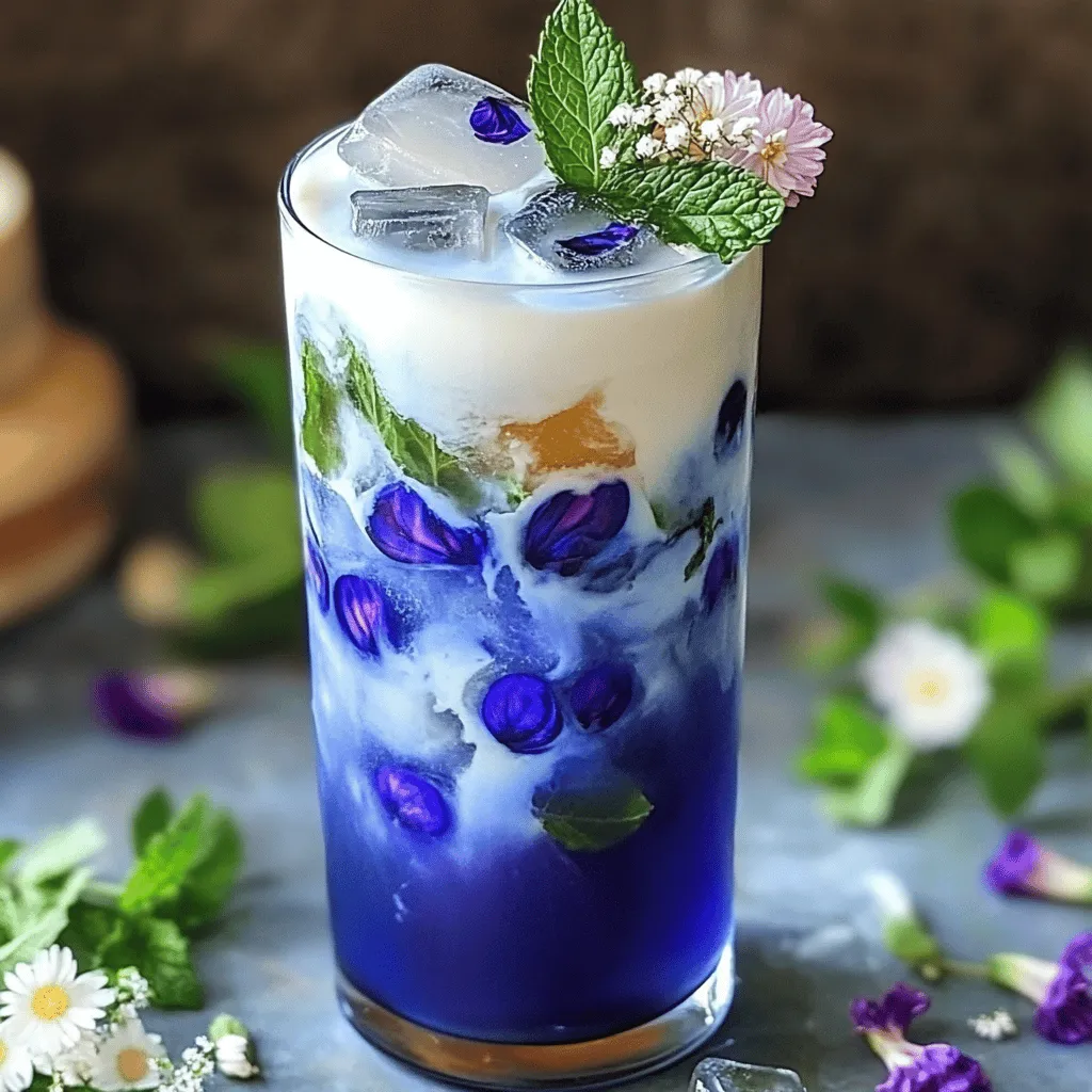 Create a Beautiful Iced Butterfly Pea Flower Tea Latte Recipe