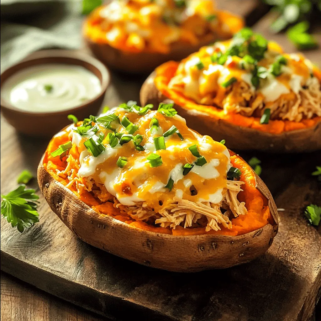 Buffalo Chicken Stuffed Sweet Potatoes Flavor Boost