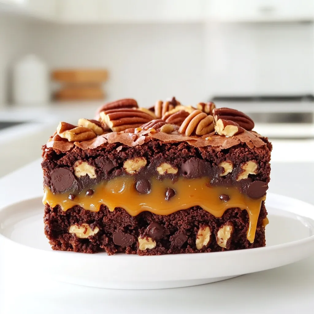 Turtle Brownies with Caramel Pecan Delightful Treat