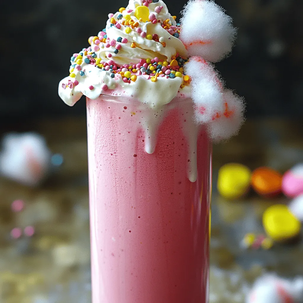 Creating a cotton candy milkshake is simple and fun. The key ingredients for this treat are easy to find. You will need: