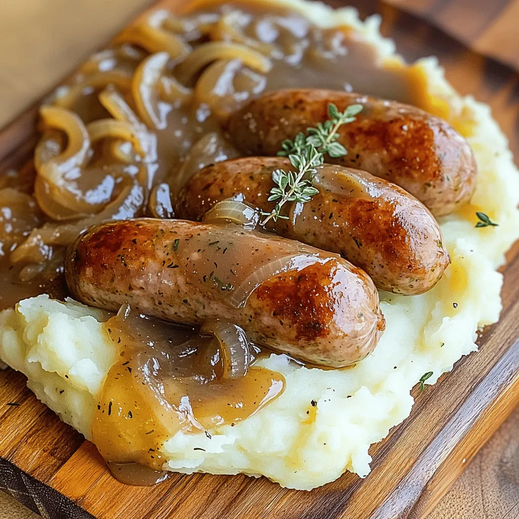Bangers and Mash with Onion Gravy Tasty Comfort Food