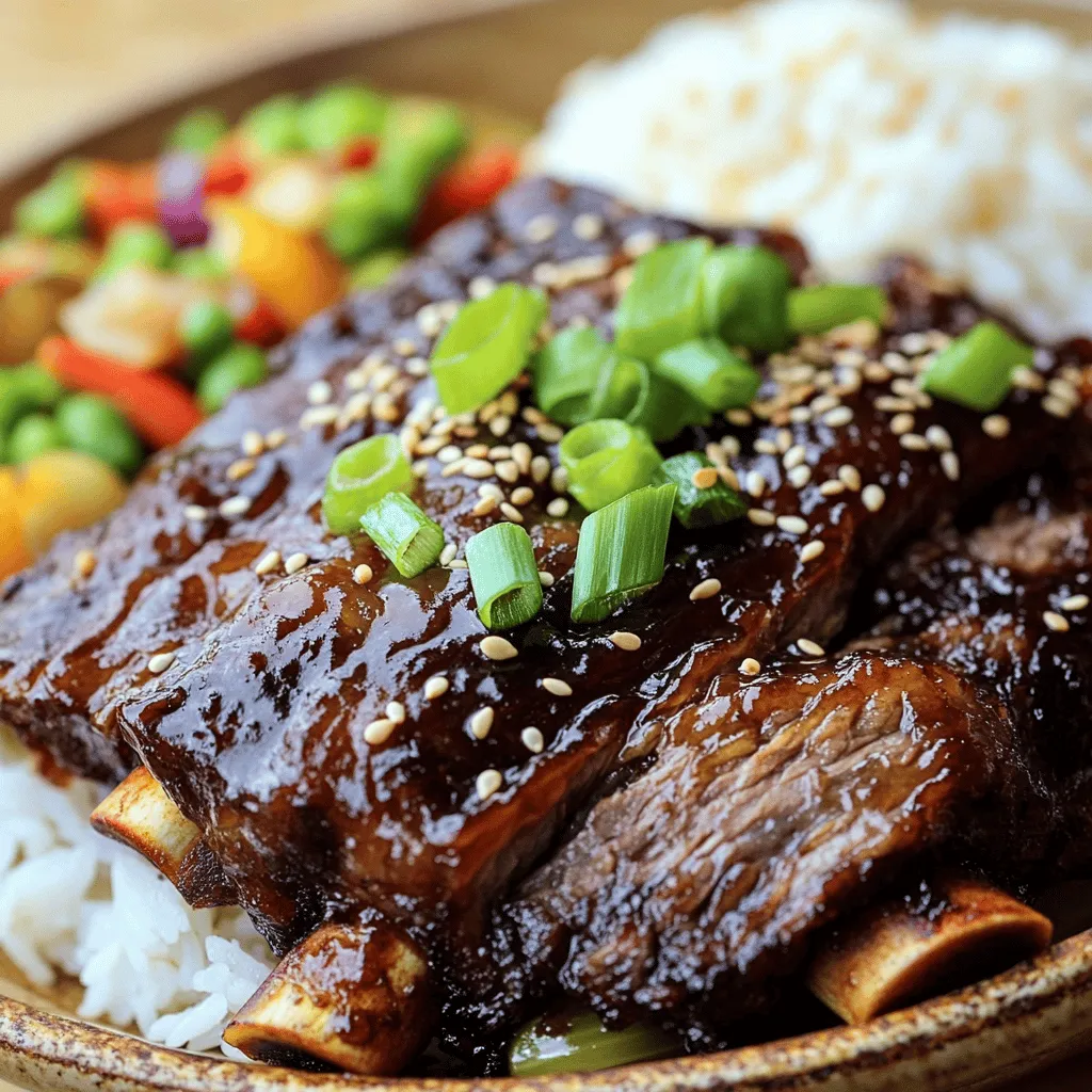 The secret to a great Asian beef short rib dish lies in the marinade. This mix of flavors brings out the meat