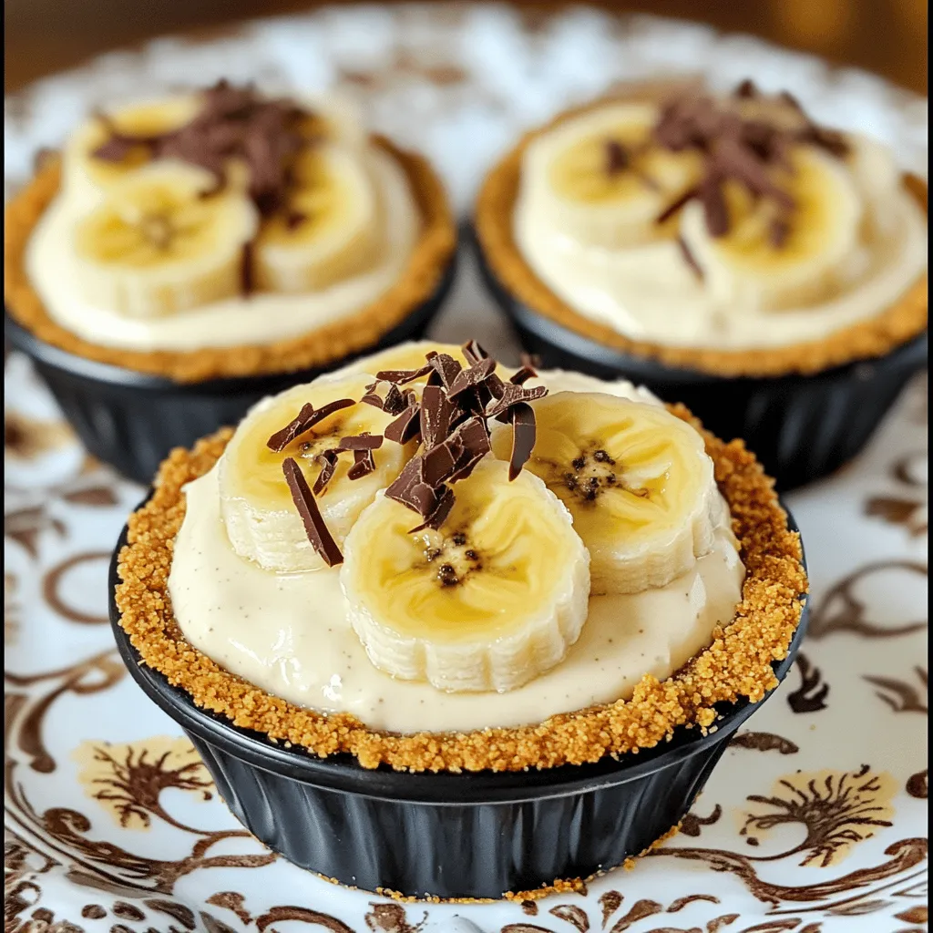 To make No Bake Mini Banana Cream Pies, gather these ingredients:
