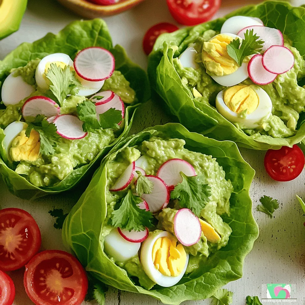 Avocado Egg Salad Lettuce Wraps Tasty and Fresh Meal