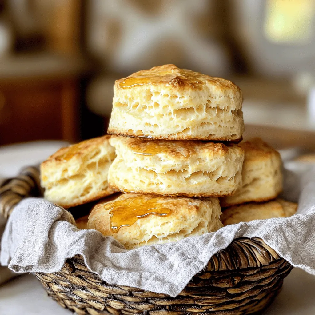 - 2 cups all-purpose flour - 1 tablespoon baking powder - ½ teaspoon baking soda - 1 teaspoon salt - ¼ cup unsalted butter, chilled and cubed - 1 cup buttermilk, cold - 1 tablespoon honey (optional)