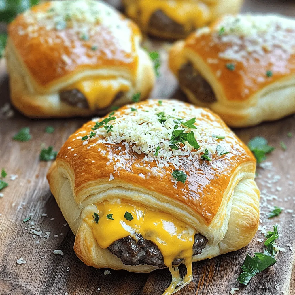 To make easy garlic parmesan cheeseburger bombs, you need a few key items. First, grab one pound of ground beef. This will form the base of your bombs. Next, you will need garlic powder and onion powder. Each adds great flavor to the beef. Worcestershire sauce gives it a tasty kick. Don