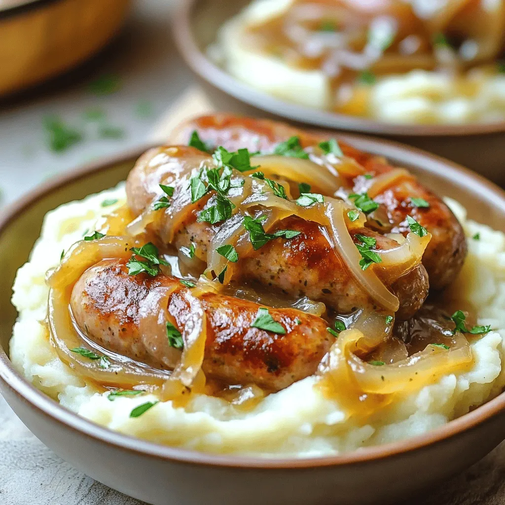 To make a great easy bangers and mash recipe, you need a few key ingredients. Start with 8 pork sausages. I suggest using herby sausages for better flavor. They add a nice taste to the dish.