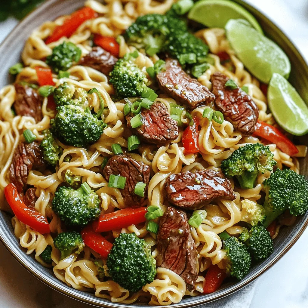 The key ingredients for garlic butter steak lightning noodles are simple yet flavorful. You need thick egg noodles, sirloin steak, and fresh vegetables. A good garlic butter sauce for steak is vital.