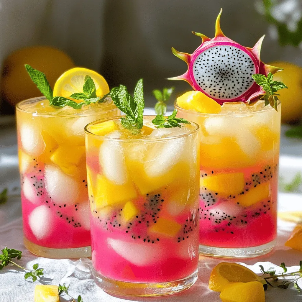 Mango Dragon Fruit Lemonade Refreshing Summer Drink