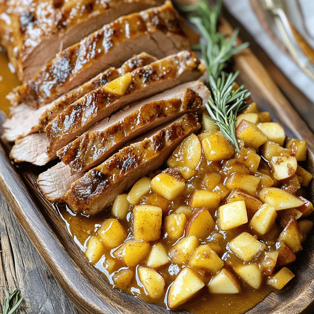 To make rosemary roasted pork with maple apple sauce, you need fresh and simple ingredients. The main star is a 2-pound pork loin. This cut is tender and juicy, perfect for roasting.
