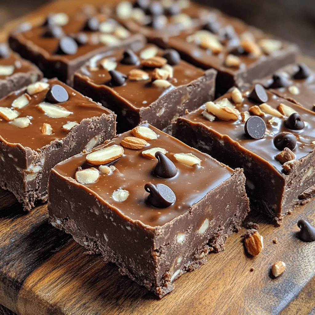 Chocolate Almond Protein Fudge Bars Easy Snack Recipe