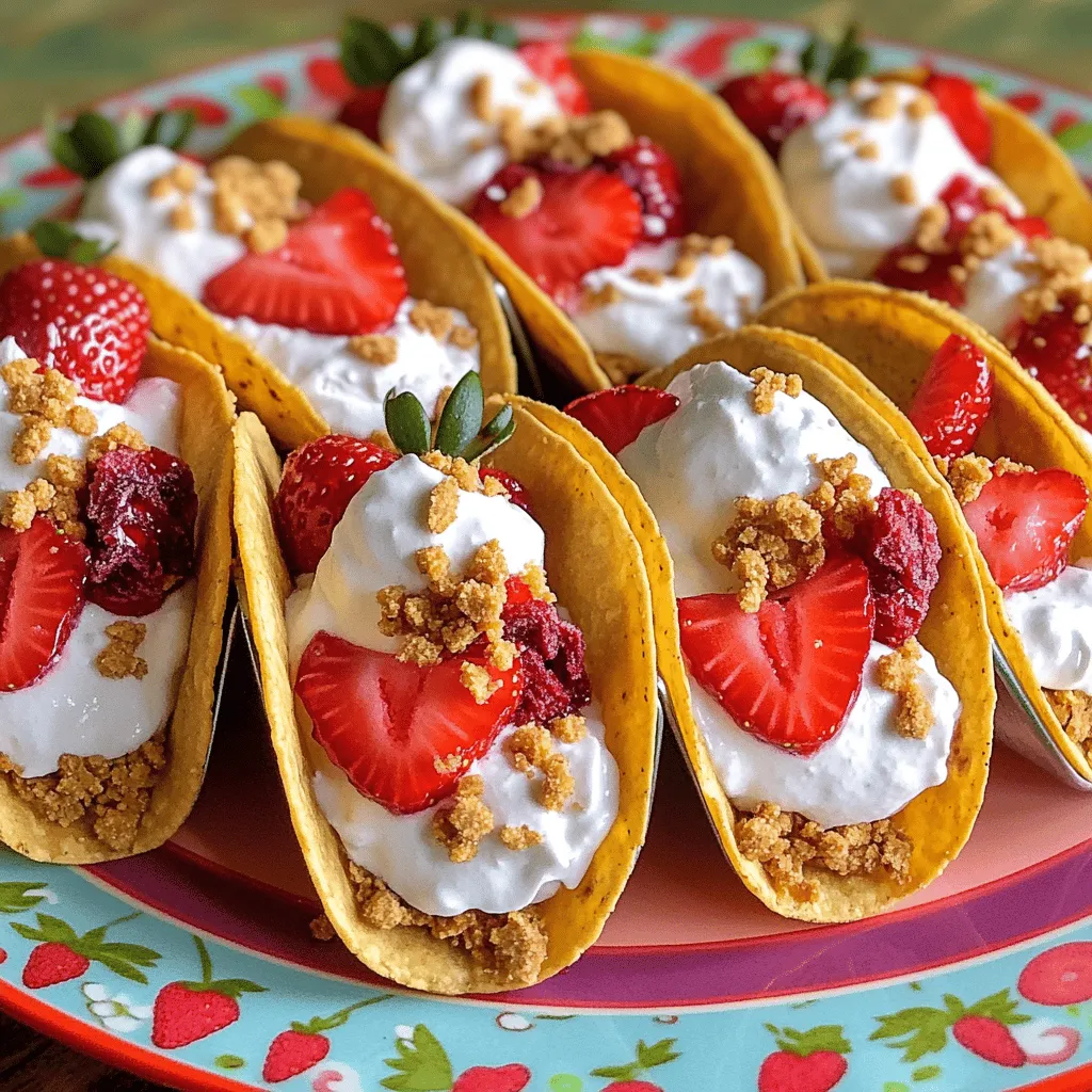 To make your Strawberry Crunch Cheesecake Tacos, gather these simple ingredients: